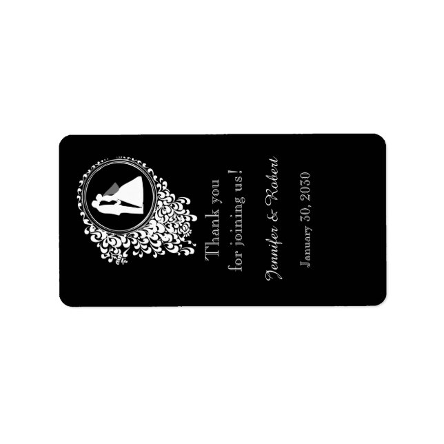 Modern Romantic Couple Wedding Lip Balm Label (Front)