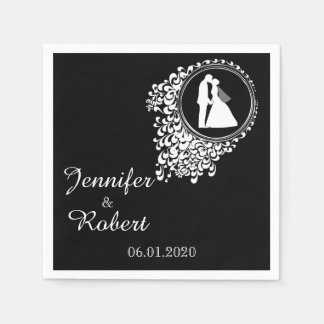 Modern Romantic Couple Wedding Napkin