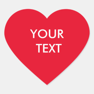 Modern Romantic Custom Red Heart Sticker