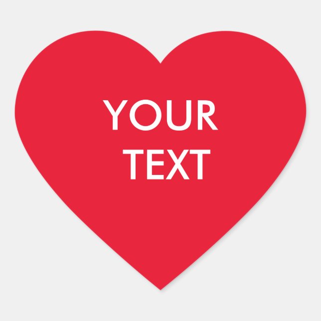 Modern Romantic Custom Red Heart Sticker (Front)