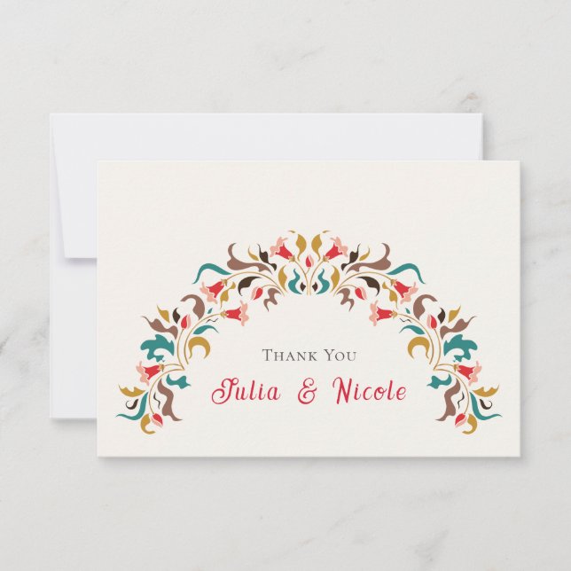 Modern Romantic Elegant Floral Wreath Wedding (Front)