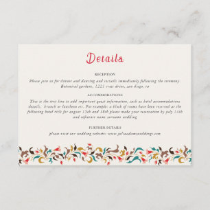 Modern Romantic Elegant Floral Wreath Wedding Enclosure Card