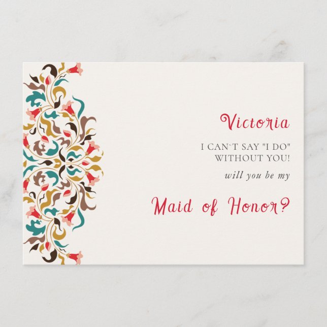 Modern Romantic Elegant Floral Wreath Wedding Menu (Front)