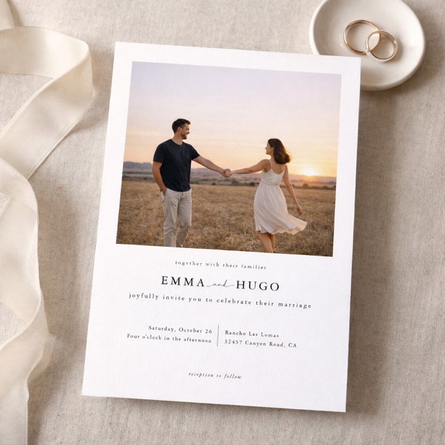 Modern Romantic Elegant Photo Wedding Invitation (Creator Uploaded)