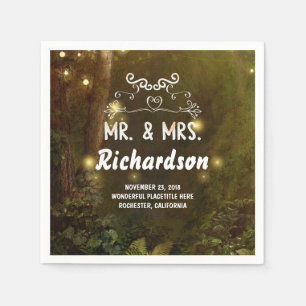 Modern & Romantic Enchanted Forest Wedding Napkins