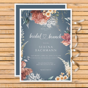 Modern Romantic Garden Floral Bridal Brunch Invitation