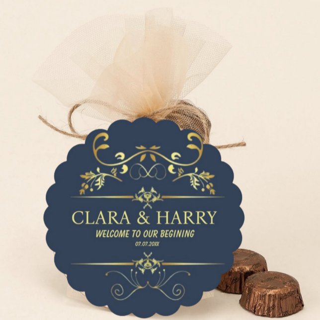 Modern romantic gold calligraphy wedding  paper coaster (Creator Uploaded)