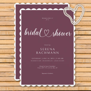 Modern Romantic Minimal Burgundy Bridal Shower Invitation