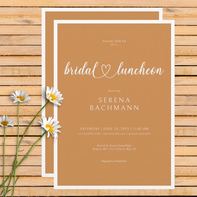 Modern Romantic Minimal Rust Bridal Luncheon Invitation (Modern Romantic Minimal Rust Bridal Luncheon Invitation)