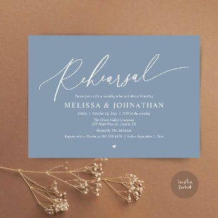Modern Romantic Minimal Wedding Rehearsal Dinner  Invitation