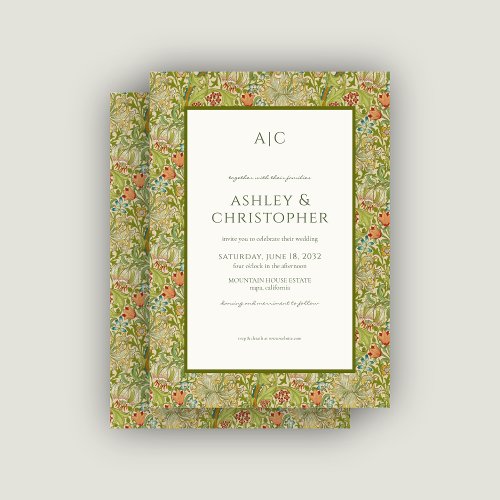 Modern Romantic Morris Floral Biscuit Wedding Invitation