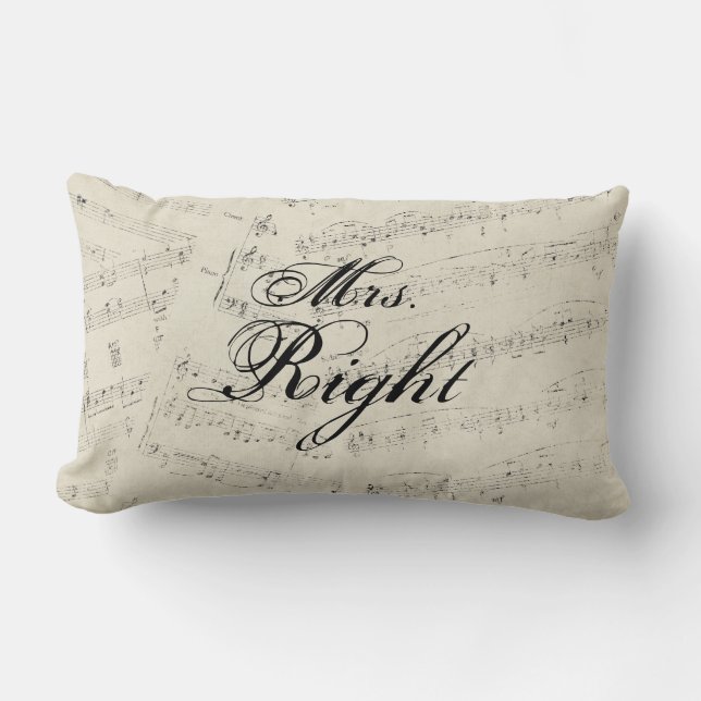 Modern Romantic Music notes Music Wedding Lumbar Pillow (Front)