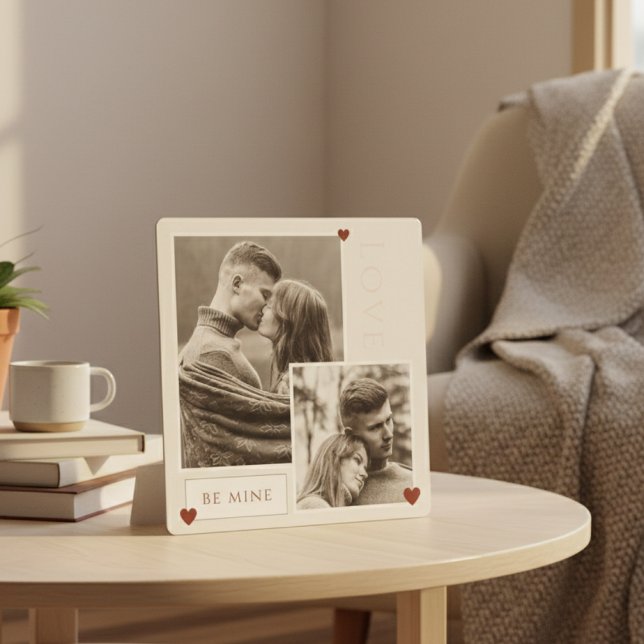 Modern Romantic Photo Collage, Custom "Be Mine"  Metal Print (Creator Uploaded)