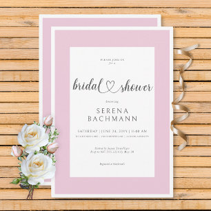 Modern Romantic Pink & White Bridal Shower Invitation