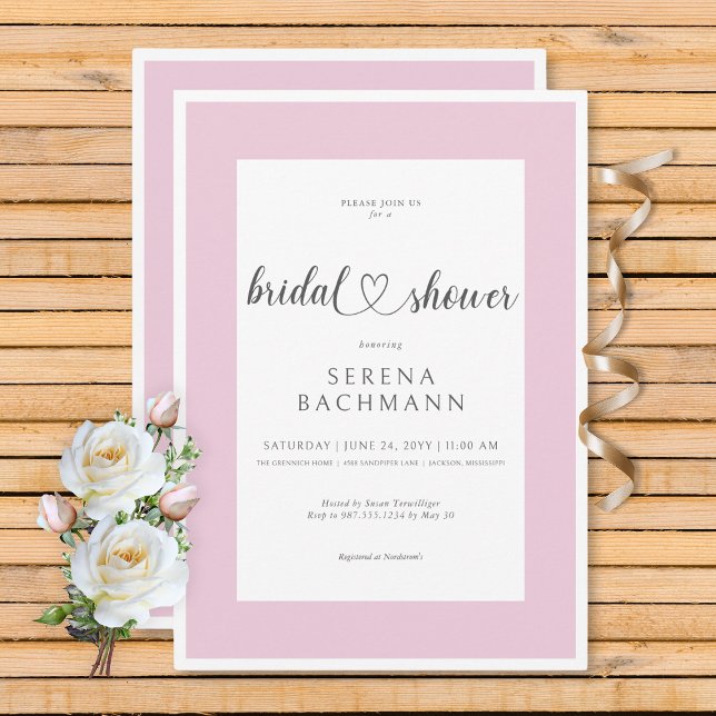 Modern Romantic Pink & White Bridal Shower Invitation (Modern Romantic Pink & White Bridal Shower Invitation)