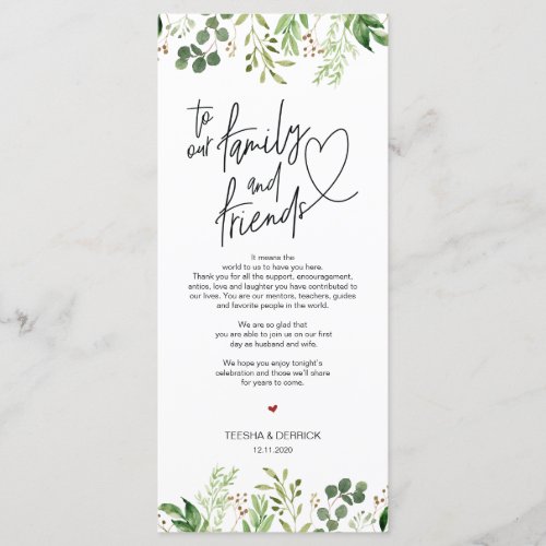 Modern romantic Place Setting Thank You Card