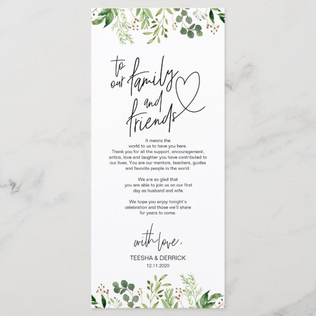 Modern romantic Place Setting Thank You Card (Front)