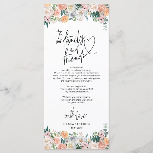 Modern romantic Place Setting Thank You Card