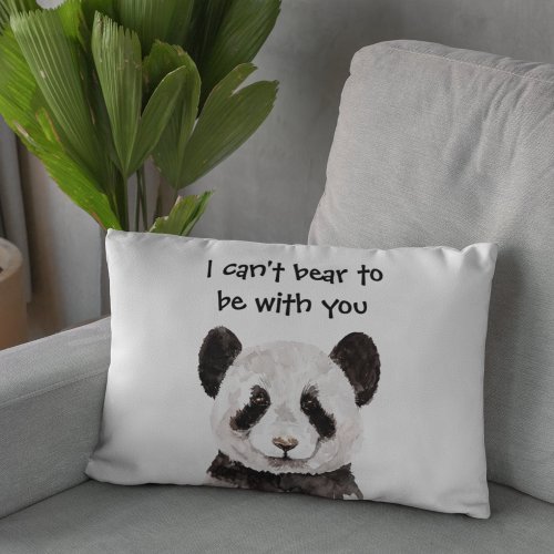 Modern Romantic Quote With Black And White Panda Accent Pillow