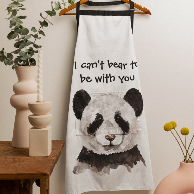 Modern Romantic Quote With Black And White Panda Apron (Creator Uploaded)