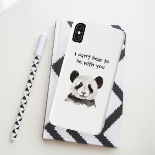 Modern Romantic Quote With Black And White Panda iPhone XS Max Case
