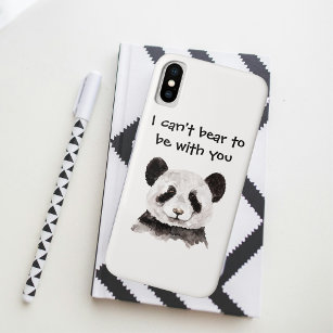 Modern Romantic Quote With Black And White Panda iPhone XS Case