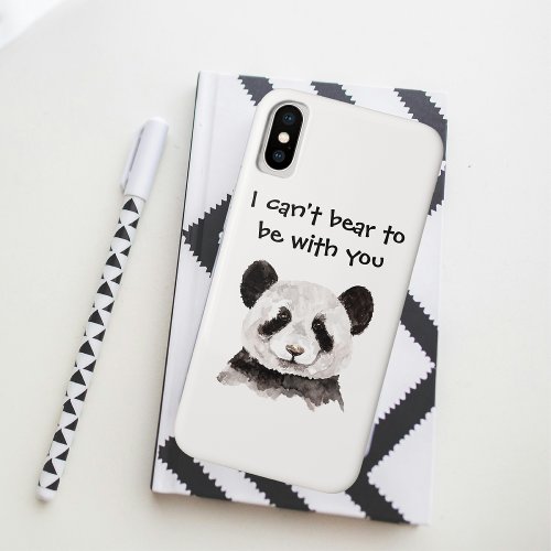 Modern Romantic Quote With Black And White Panda iPhone XS Case