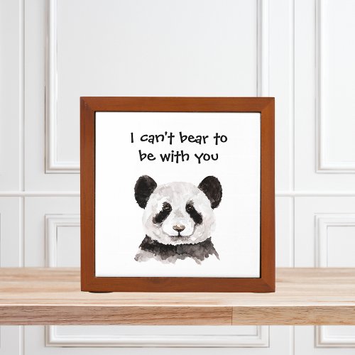 Modern Romantic Quote With Black And White Panda Desk Organizer