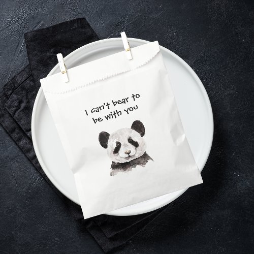 Modern Romantic Quote With Black And White Panda Favor Bag