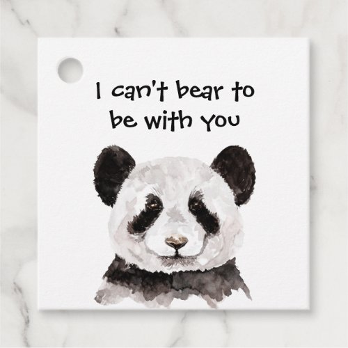 Modern Romantic Quote With Black And White Panda Favor Tags