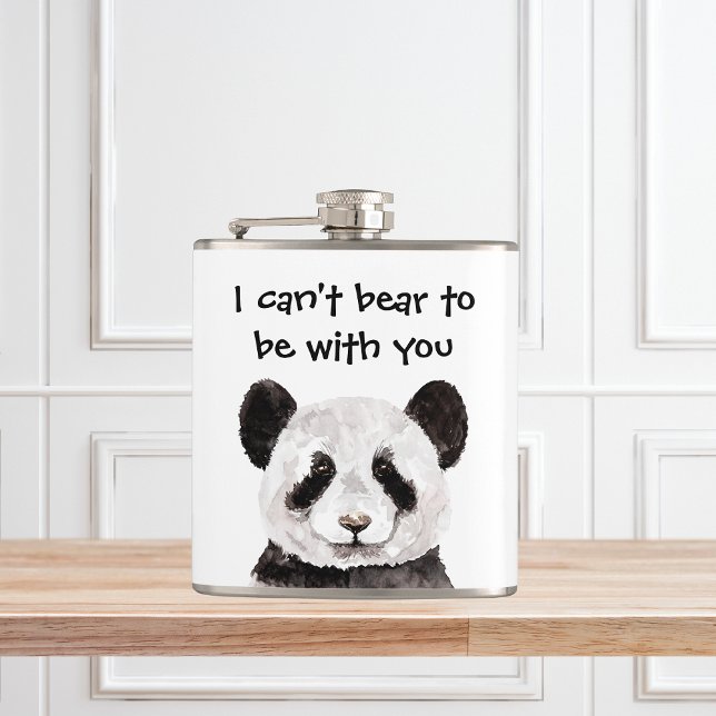 Modern Romantic Quote With Black And White Panda Flask (Creator Uploaded)