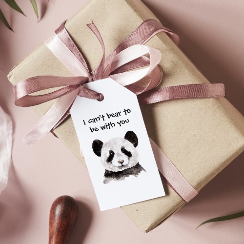 Modern Romantic Quote With Black And White Panda Gift Tags