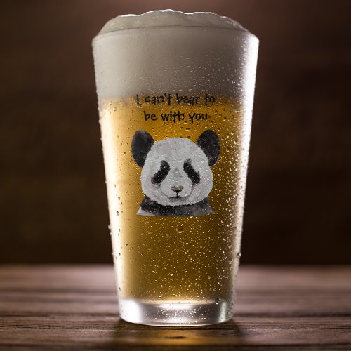 Modern Romantic Quote With Black And White Panda Glass
