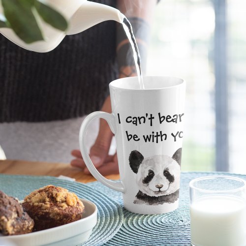 Modern Romantic Quote With Black And White Panda Latte Mug