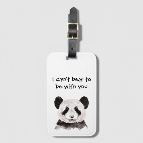 Modern Romantic Quote With Black And White Panda Luggage Tag