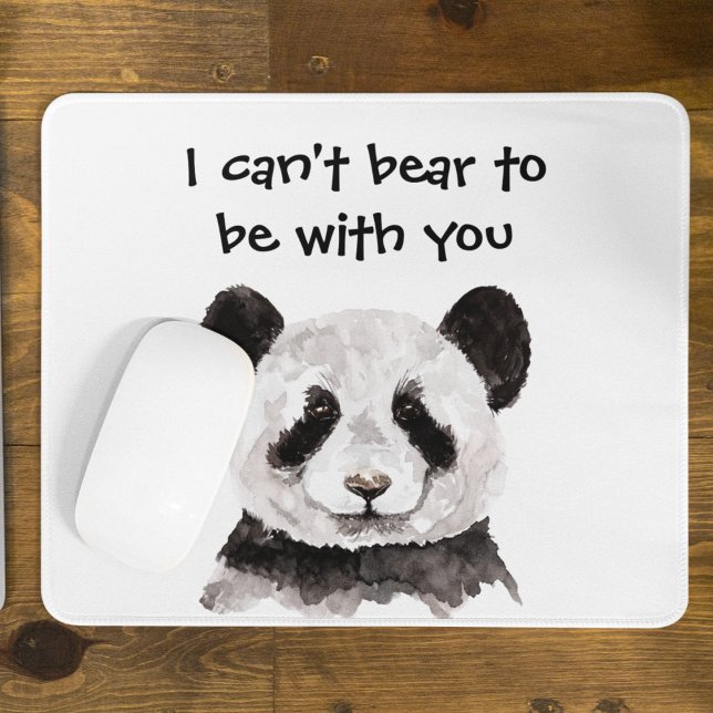 Modern Romantic Quote With Black And White Panda Mouse Pad (Creator Uploaded)