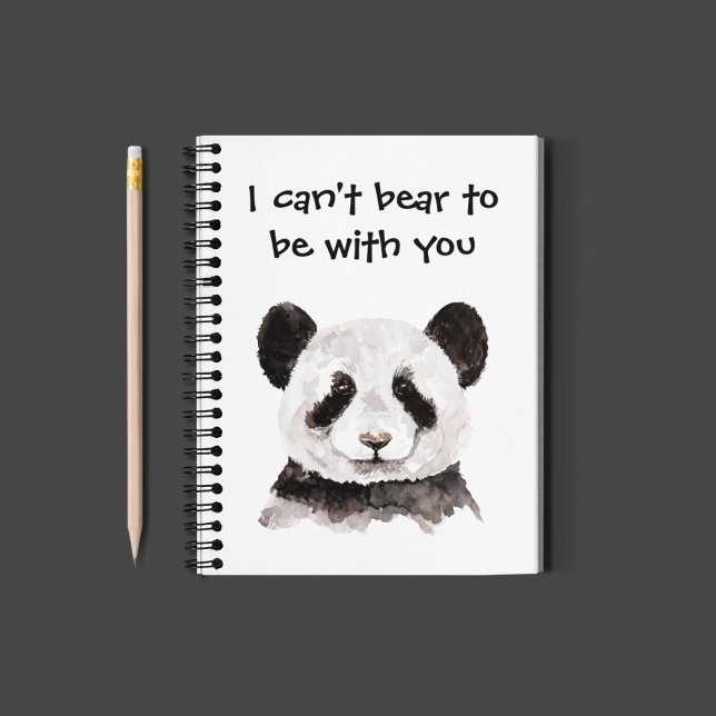Modern Romantic Quote With Black And White Panda Notebook (Creator Uploaded)