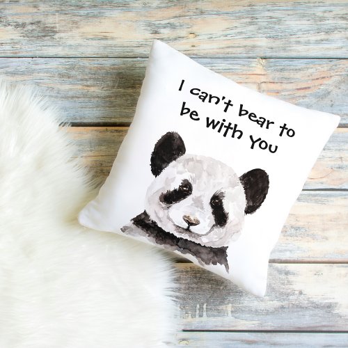 Modern Romantic Quote With Black And White Panda Outdoor Pillow