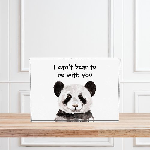 Modern Romantic Quote With Black And White Panda Photo Block