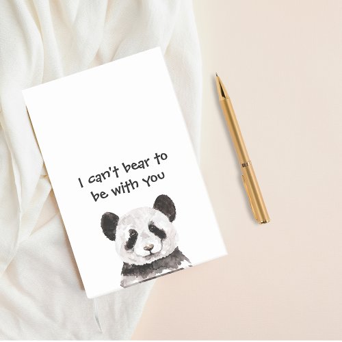 Modern Romantic Quote With Black And White Panda Post_it Notes