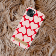 Modern  Romantic Red & Pink Hearts Pattern  Iphone 13 Case at Zazzle