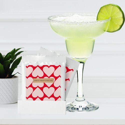 Modern  Romantic Red  Pink Hearts Pattern  Margarita Drink Mix