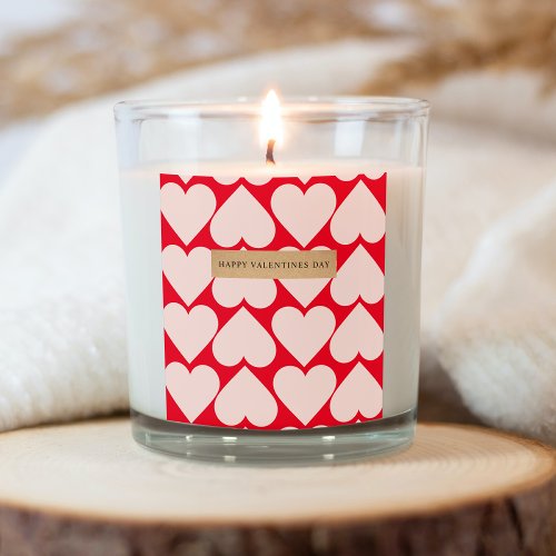 Modern  Romantic Red  Pink Hearts Pattern  Square Sticker