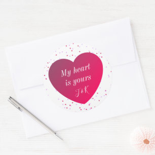 Modern Romantic Red Pink Hearts Valentines Day  Classic Round Sticker