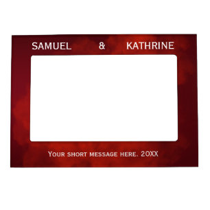 Modern Romantic Red Smoke Personalized Photo Magnetic Frame