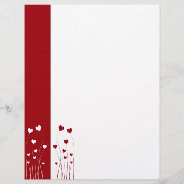 Modern Romantic Red White Love Hearts (Front)