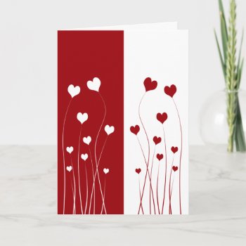 Modern Romantic Red White Love Hearts Card by SorayaShanCollection at Zazzle