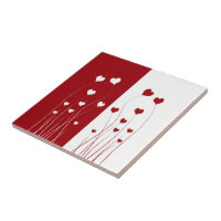 Modern Romantic Red White Love Hearts