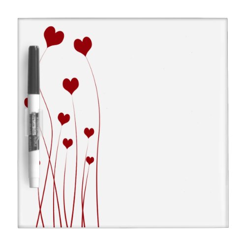 Modern Romantic Red White Love Hearts Dry Erase Board