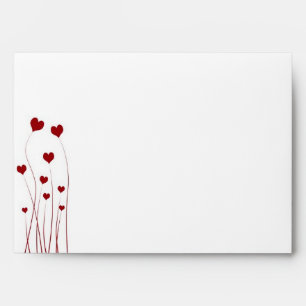 Modern Romantic Red White Love Hearts Envelope